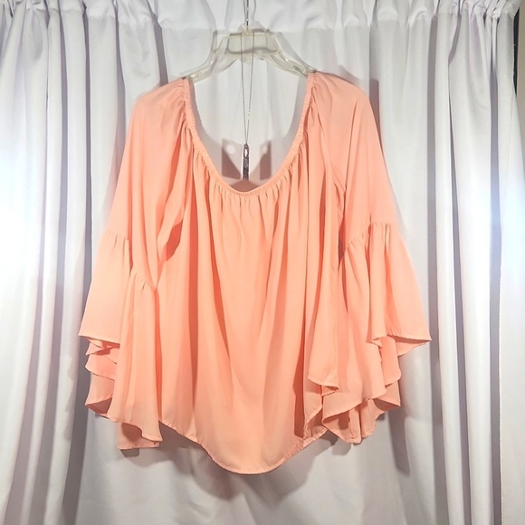 Cato Tops - Pastel Orange Cato Princess sleeved shirt size 22/24W